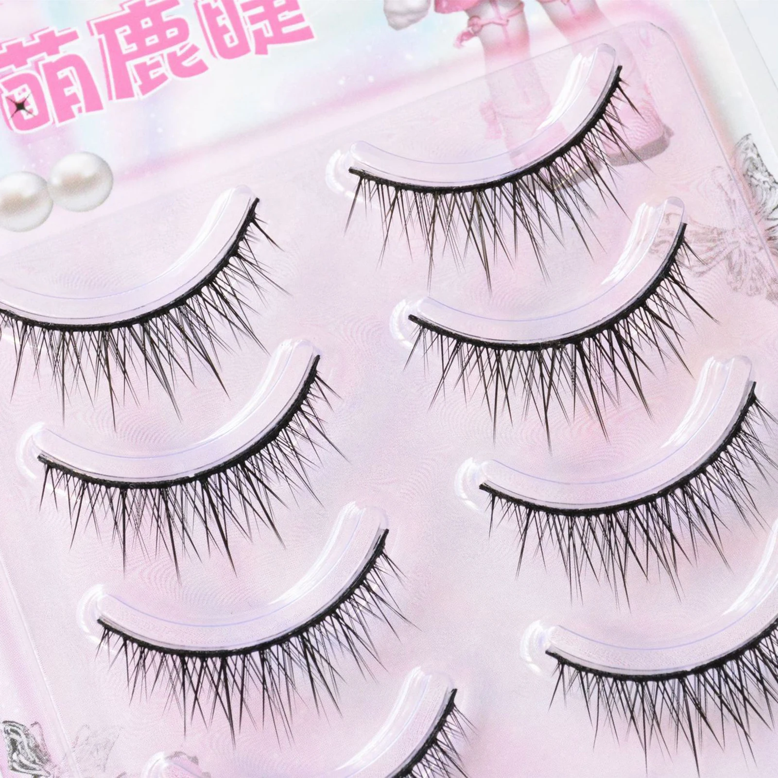 Bandes de faux cils bande complète tige dure bébé queue de poisson droite faux cils cils naturels pour Double paupière Cosplay