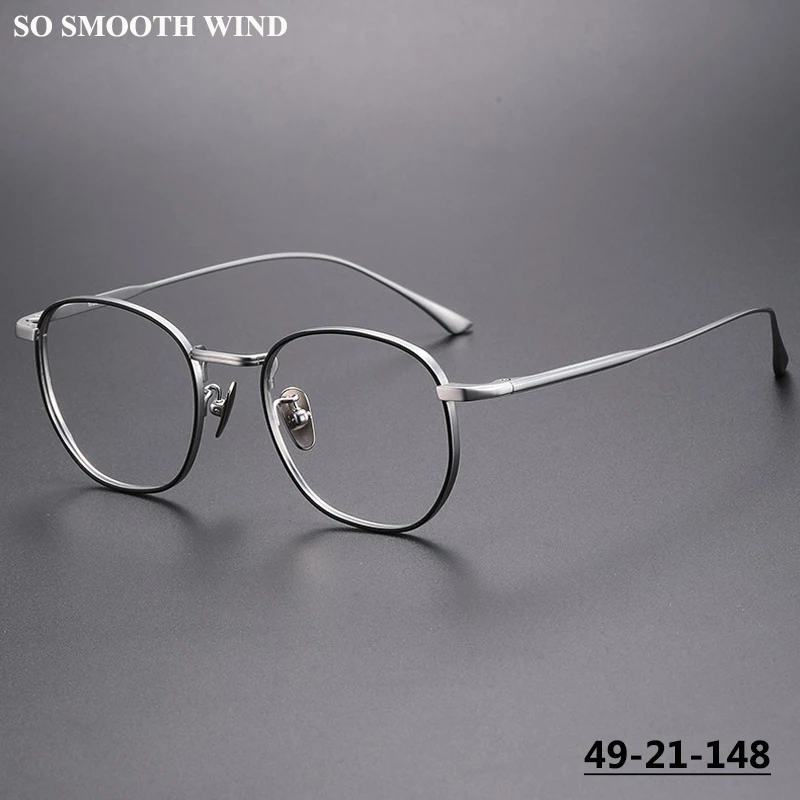 

Квадратные очки в японском стиле в стиле ретро, мужские очки ручной работы из чистого титана, высококачественная оправа для очков, женские брендовые очки GMS847