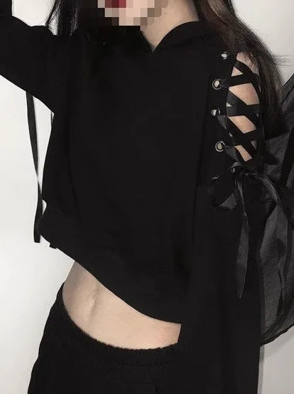 

Женская модная толстовка с открытыми плечами и капюшоном, утепленная флисом, осенне-зимняя, в стиле «Spicy Girl»