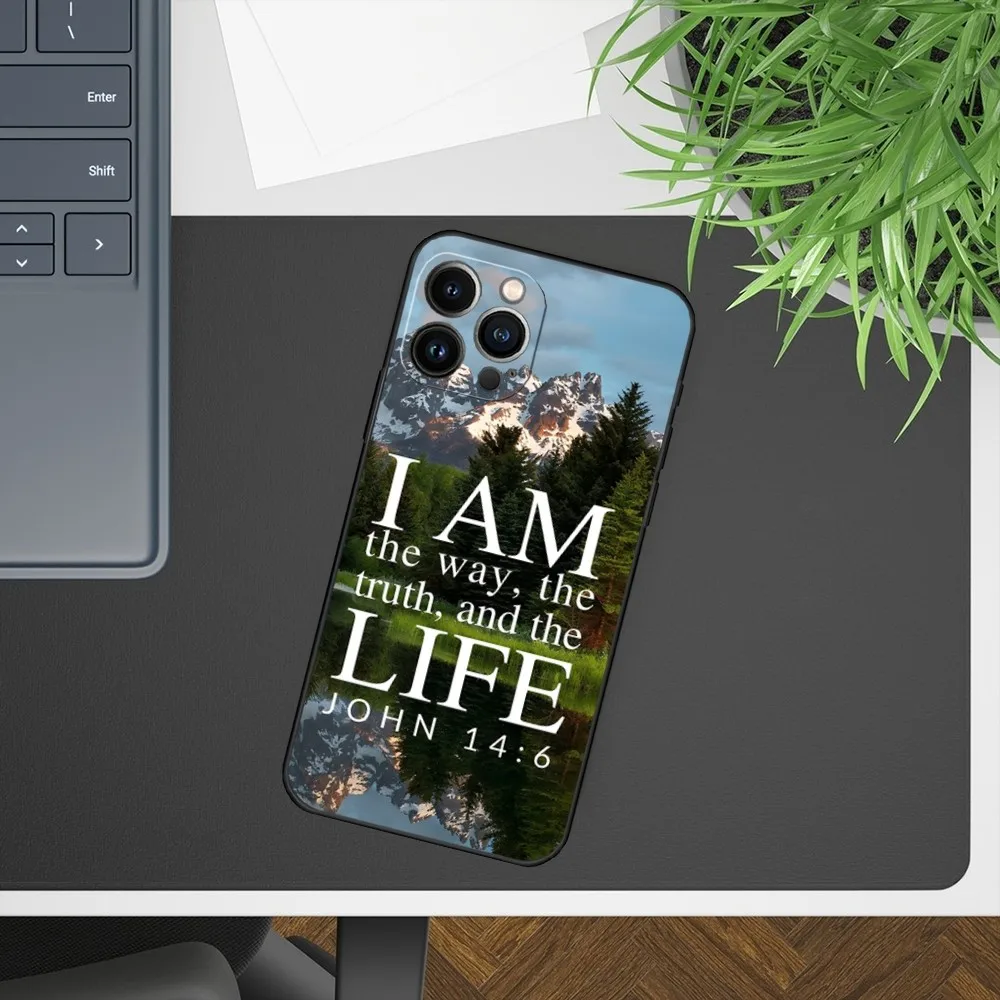 Verse of The Christian Bible Jesus Phone Case for iphone 11 Pro Max 12 Mini 13 14 X Xr Xs 6 6s 8 7 Plus Silicone Cover