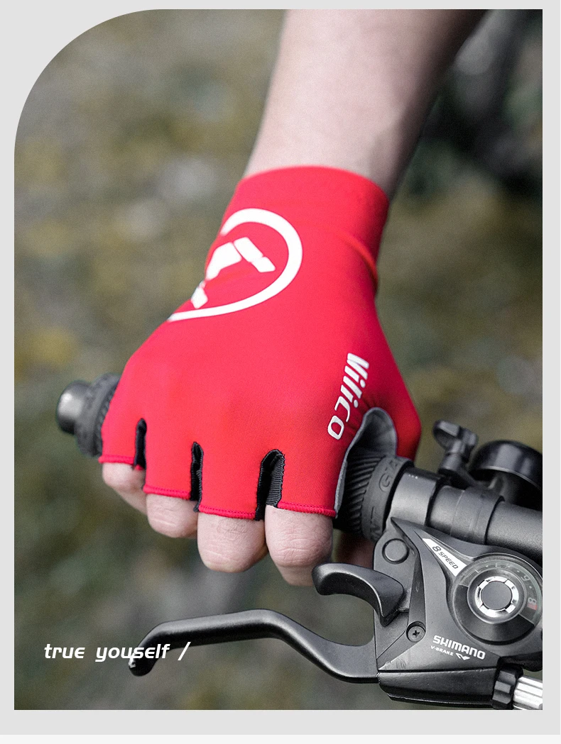 Halbfinger-Fahrradhandschuhe für Outdoor-Sportarten, rutschfeste Fitness- und Gewichtheberhandschuhe für Herren und Damen, halbfingerige Fahrradhandschuhe – Detail 4