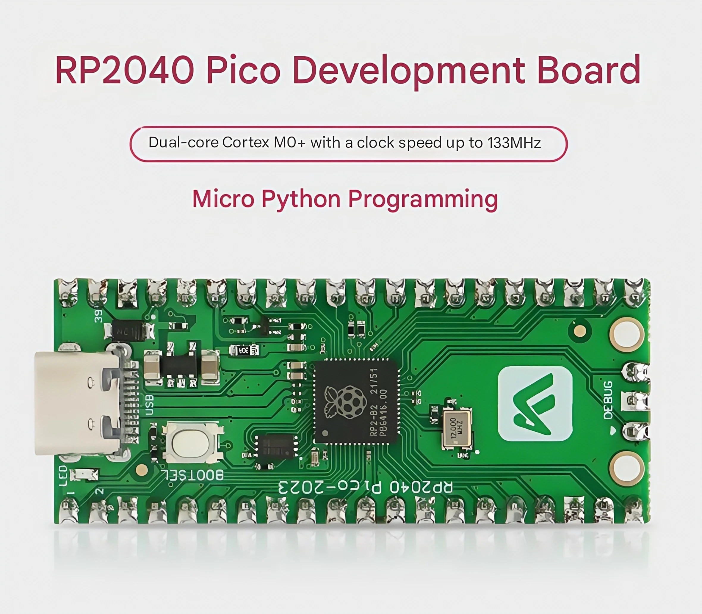 RP2040 Pico/pico 2/pico 2w لوحة تطوير Raspberry Pi ثنائي النواة برمجة مايكرو بيثون