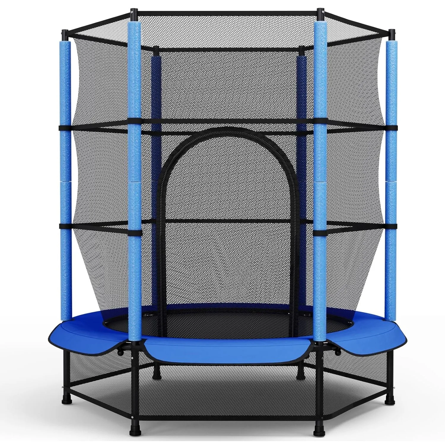 Trampoline for Children, Ø 140cm Mini Toddler Trampoline with Safety Net,Built-in Zipper, Round Trampoline Indoor and Outdoor