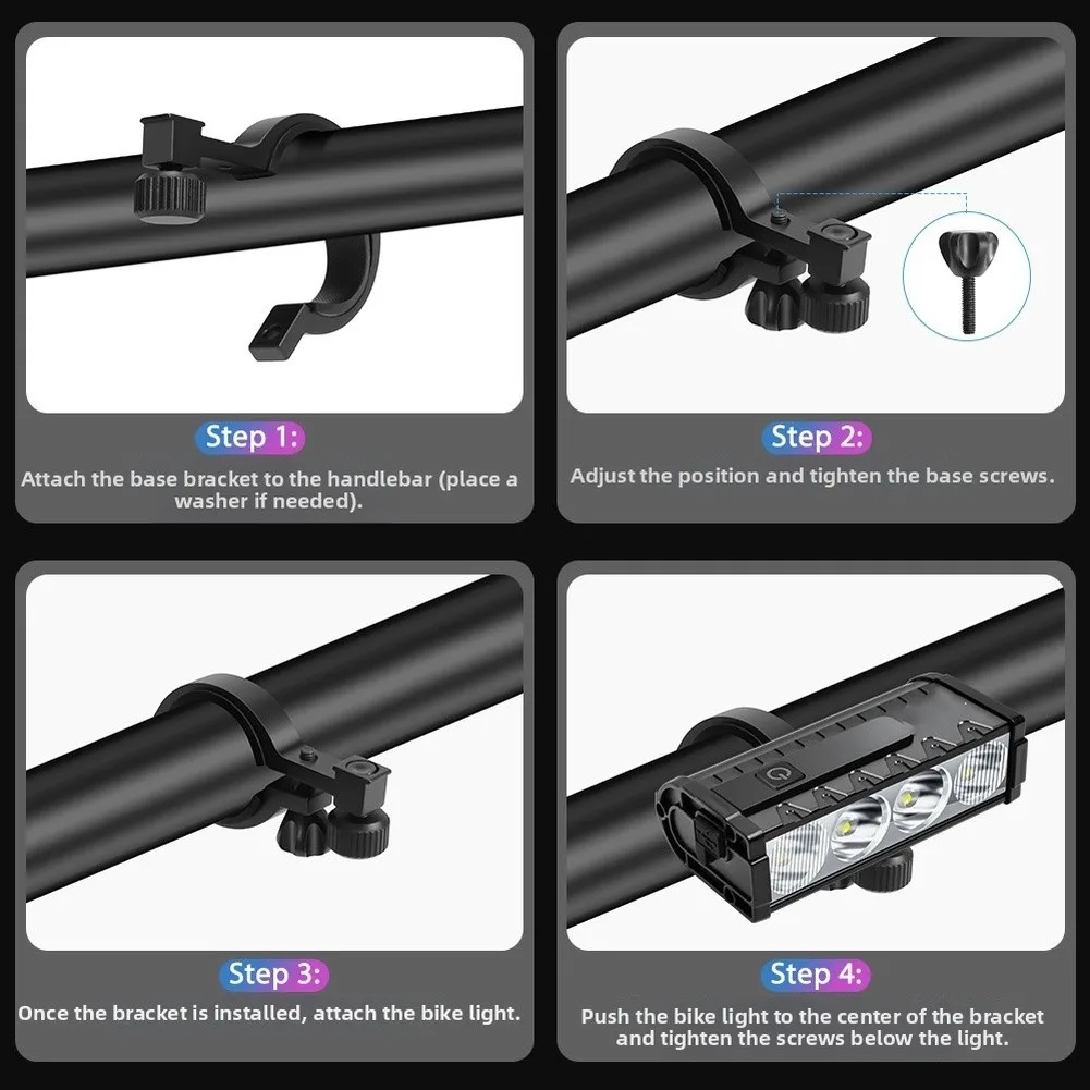 

USB C Rechargeable Bike Light Delivers 4000 Lumens Brightness with 4 Lighting Modes Floodlight Spotlight High Beam Strobe
