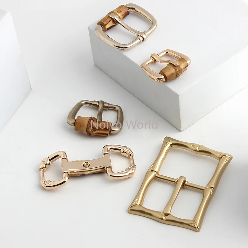 20/29/32MM Natural Bamboo Root Pin Buckle Metal Hanger For Bags Shoudler Belt Wood Buckles Connector Anchor Hooks Accessories