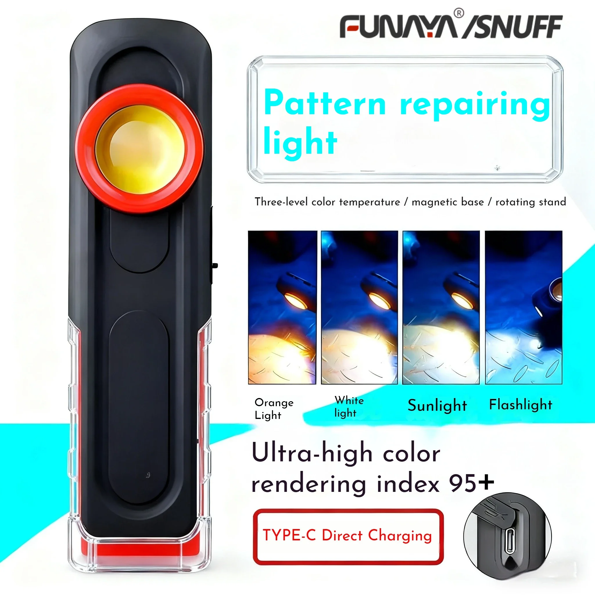 

FUNAYA Car Detailing Pattern Spotting Light High CRI Paint Scratch Auxiliary Lamp Work Light Auto Repair Lighting