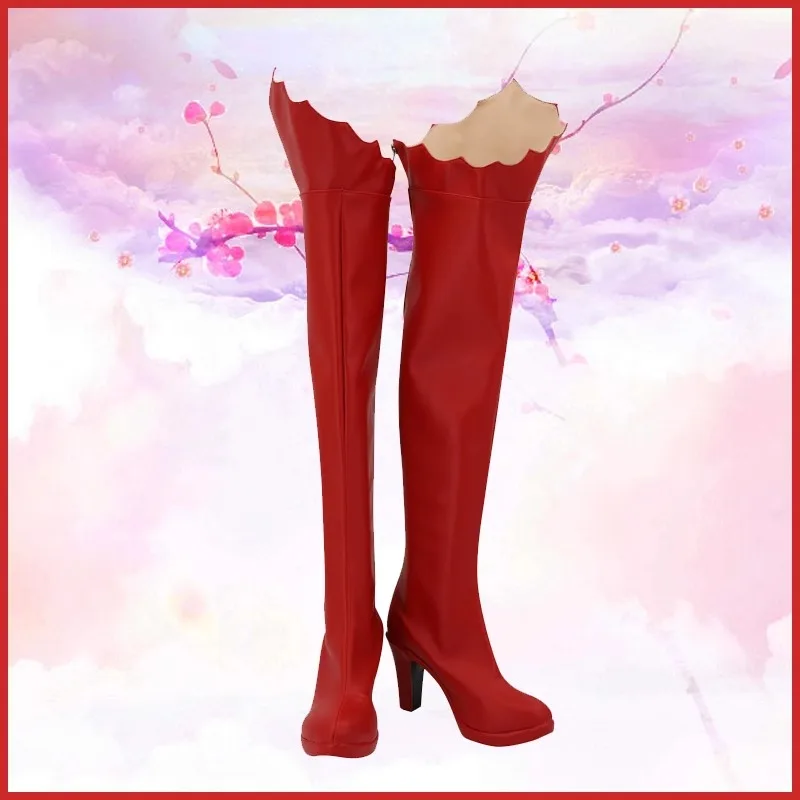 Shugo Chara Seraphic Charm Cosplay Shoes Faux Leather Boots Red Costume Boots