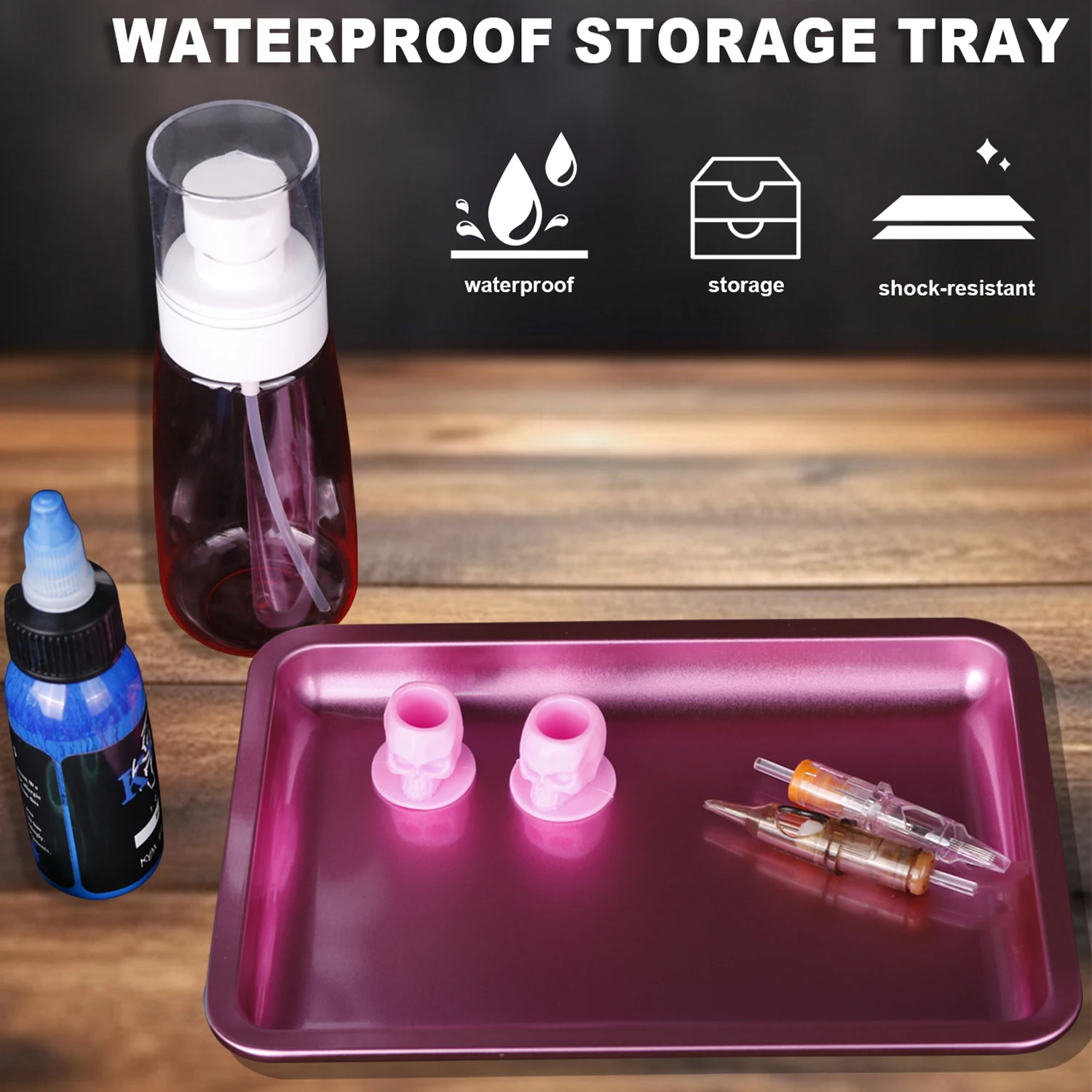 1pc Square Stainless Steel Tattoo Cosmetic Storage Tray Nail Art Equipment Plate Dental Tray False Nails Dish Tools Storage Tray