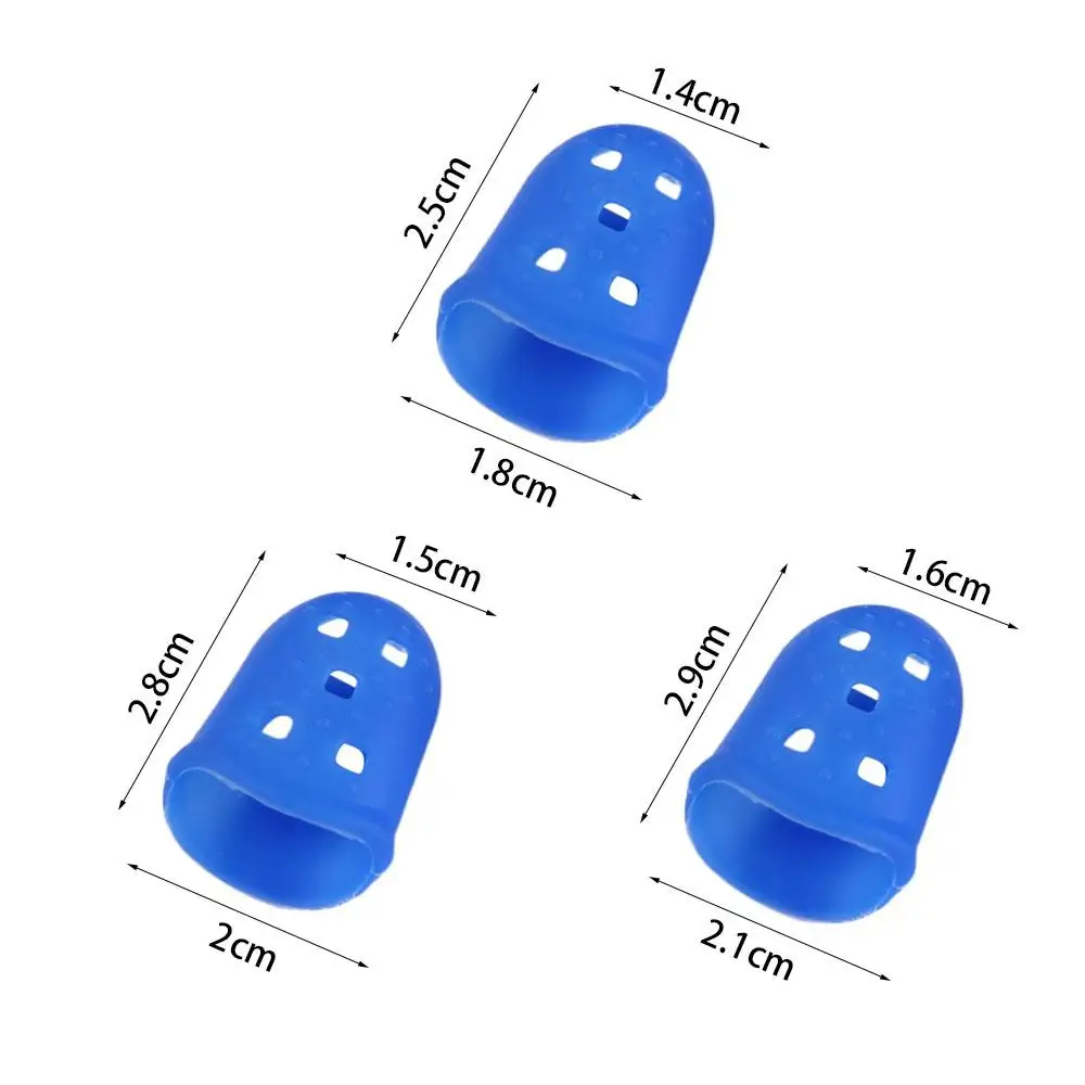 4 unids/set protectores antideslizantes para la yema del dedo de la guitarra, dedal de goma de Color sólido, protectores de dedos de silicona, guante artesanal DIY