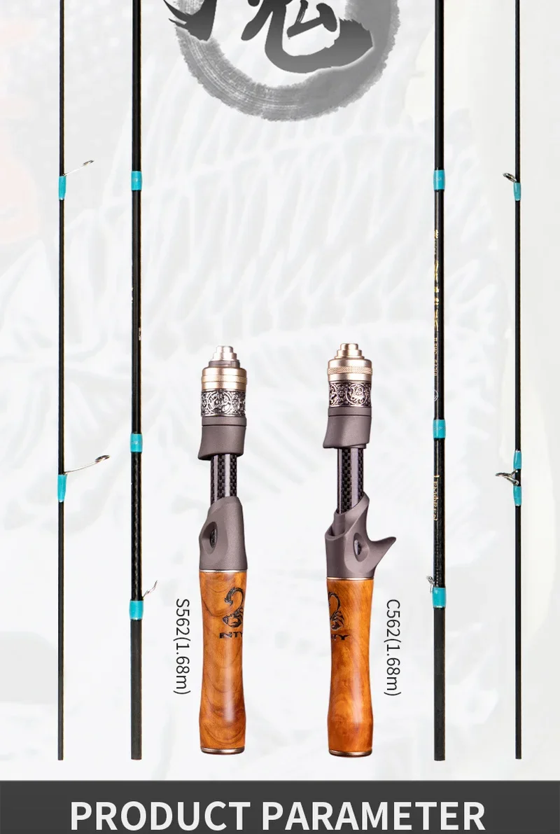 Ultraleichte Angelrute aus Kohlefaser, Spinnen/Casting, Köderstange, Köder, WT, 1,5–9 g, Schnur, WT 3–6 lb, Holzgriff, schnelle Forellen-Angelruten – Detail 13