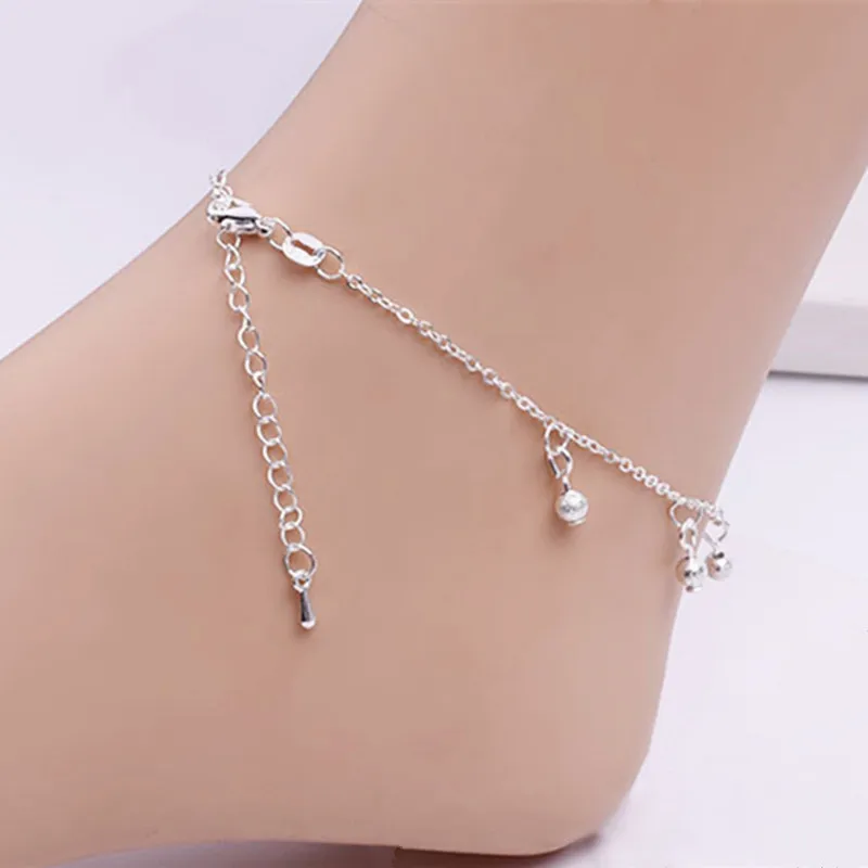 Fashion Hot Frosted Ball Female Anklets Chain Barefoot Sandals Foot Jewelry Silver Plated Foot Ankle Bracelets For Women Gifts