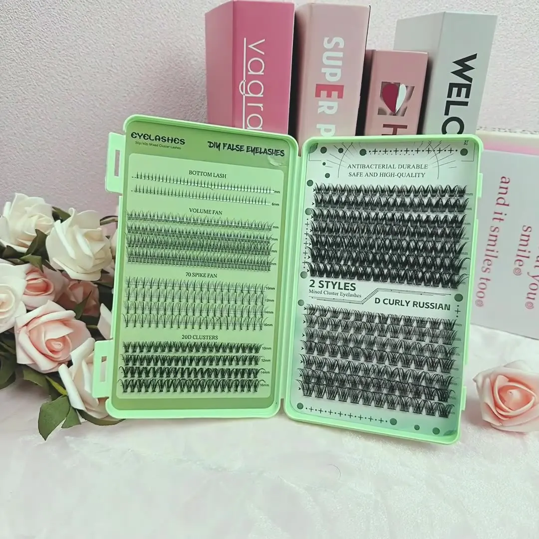 

New Lashes Extension Kit DIY single cluster hair eyelash book false eyelashes natural thick D curve section grafting eyelashes