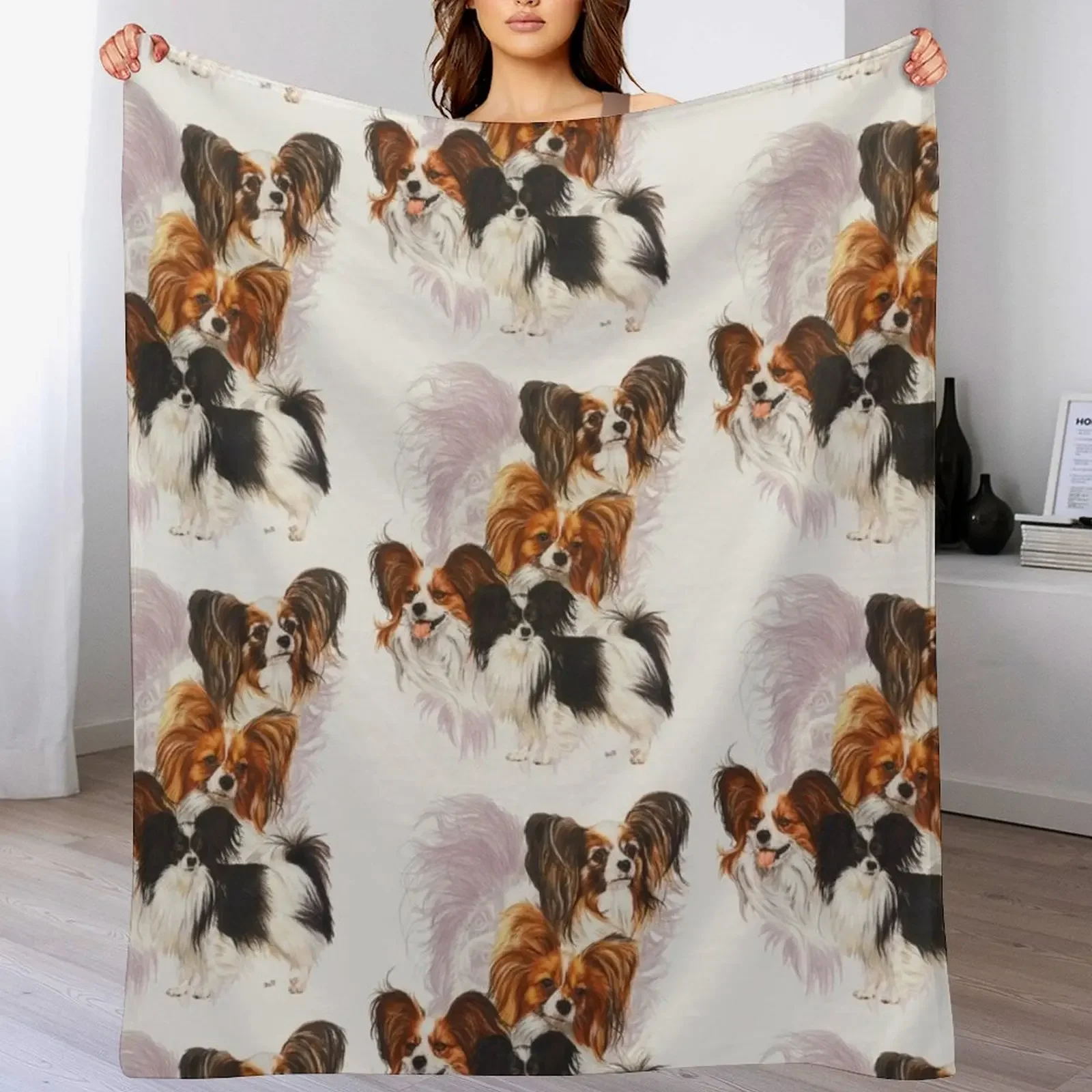 

Papillon Medley Throw Blanket Flannel Soft Decoratives Bed linens Blankets