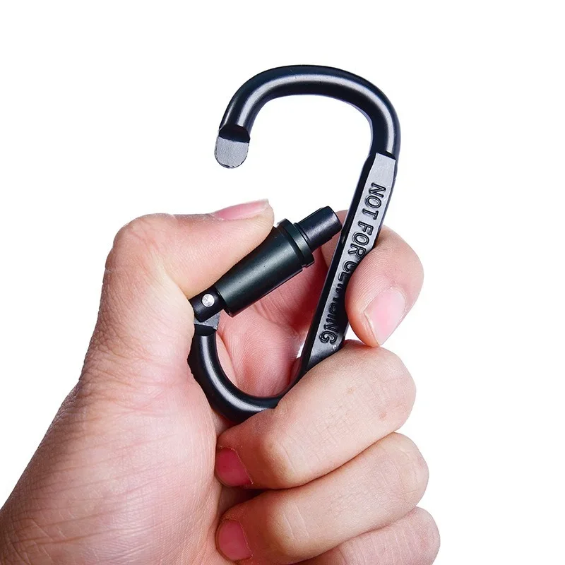 Survival D-ring Locking Carabiner Clip Set Screw Lock Hanging Hook Buckle Karabiner Camping Climbing Equipment