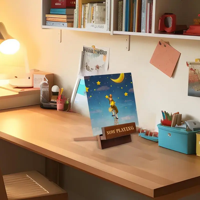 Platenopslag Houten platendisplayplank voor albums Boekalbum Displayplank Retro Desktop Bestandsorteerder Organizer voor boekwinkel