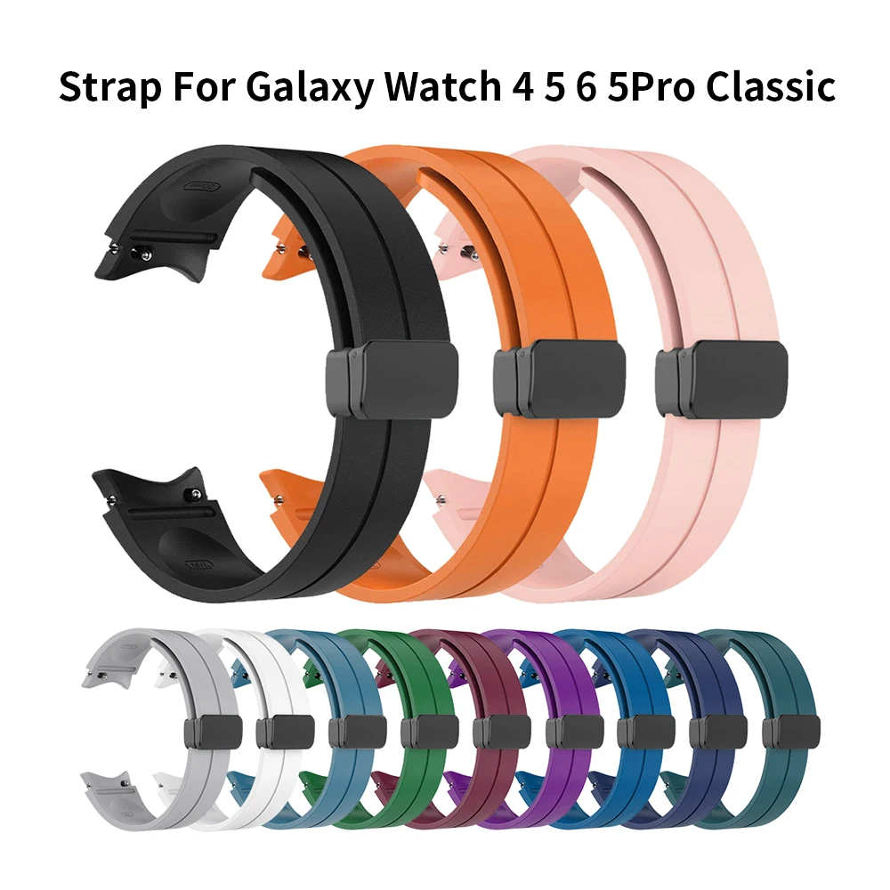 No Gap Silikonarmband für Samsung Galaxy Watch 6 5 4 40 mm 44 mm 5 Pro 45 mm Magnetarmband für Watch 6 4 Classic Armband