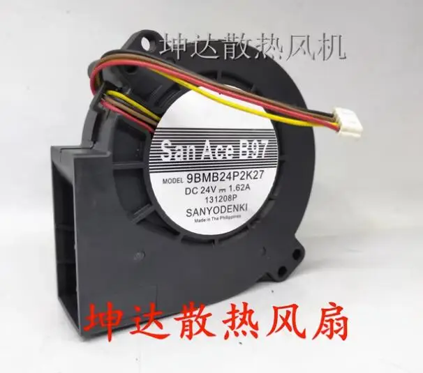 Sanyo Denki 9BMB24P2K27 DC 24V 1.62A 97x97x33mm 4-Wire Server Cooling Fan