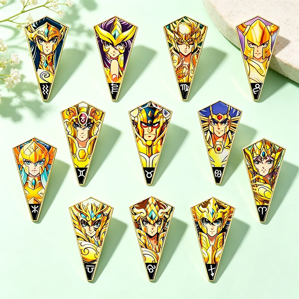 Brooch Pin Gold - 6-12Pcs Anime Saint Seiya Enamel Pins