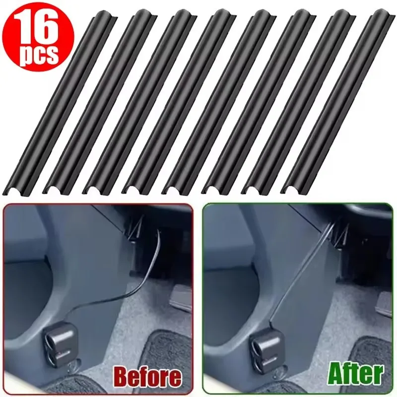 16/4pcs Car Concealed Wire Cover Car Cable Line Protective Cover Interior Data Cable Fixing Clamp Sleeve Wire Line Organizer