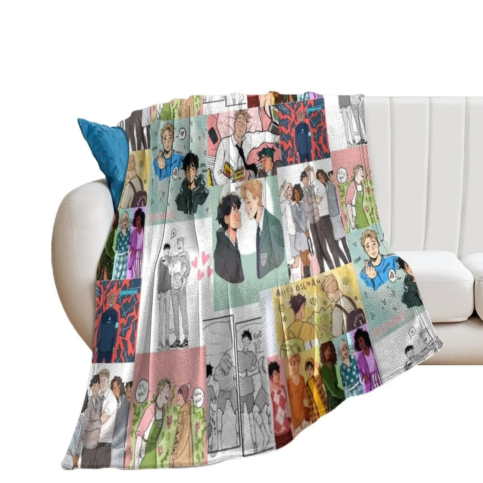 

Heartstopper Memorable Moments Collage #2 Throw Blanket Single Flannel Fabric Furry Blankets