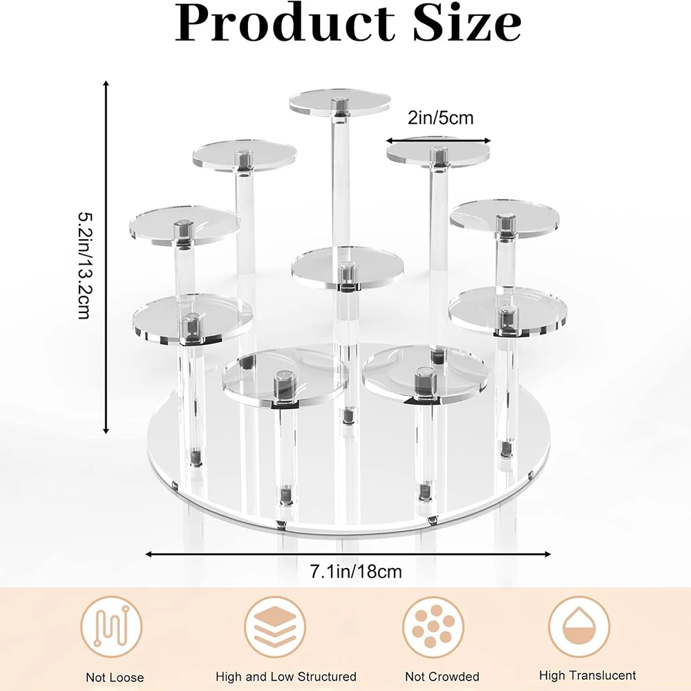 Acrylic Clear Jewelry Ring Display Stand Storage Removable Holder Perfume Doll Blind Box Display Holder Shelf Organizer