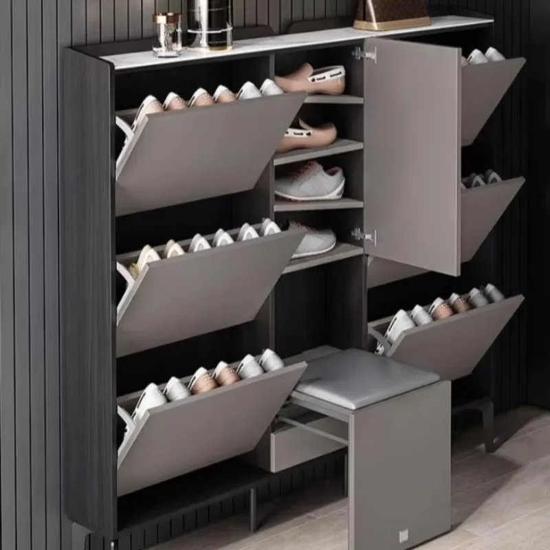 Sample new design new thin storage rack corridor foyer indoor tipping bucket shoe cabinet