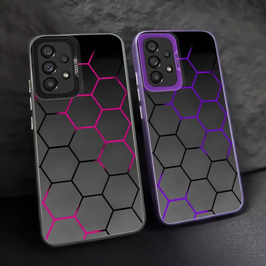 

Модный чехол с сотовым дизайном для Samsung Galaxy A53 A24 A33 A22 A52 A26 A23 A34 A25 A32 A36 A73 Задняя крышка телефона