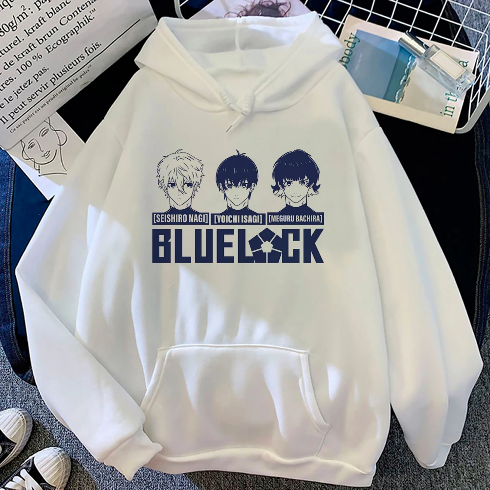 

Blue Lock hoodies women Winter anime aesthetic Fleece Hood hoddies women graphic sweater