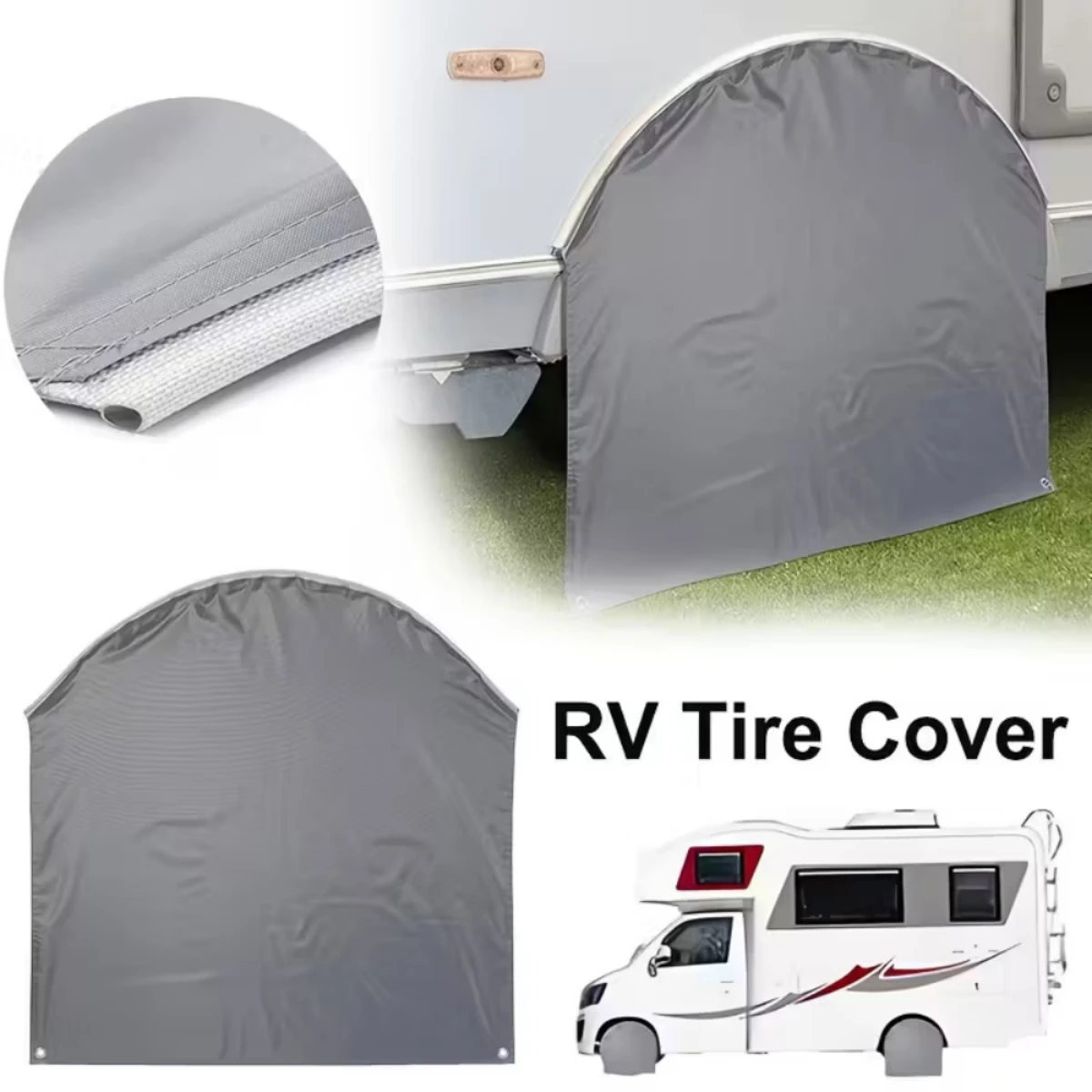 

Caravan Wheel Cover Tire Cover With Keder Piping For Caravan Motorhome Camping Camper Accessories