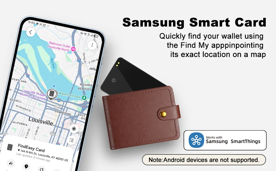Micflip Bluetooth Wallet Tracker Card for Samsung Galaxy Smart Tag 2 Tracking Locator Item Finder Works with Samsung SmartThings