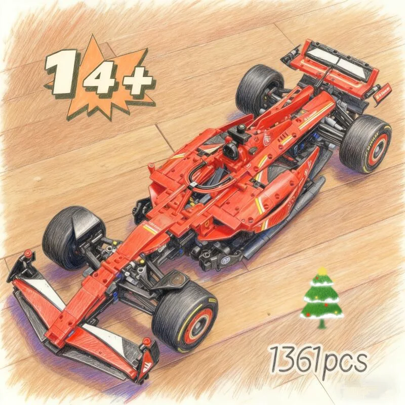 Year End 1361pcs Racing Car Building Blocks Mechanical Group Bricks Assembly