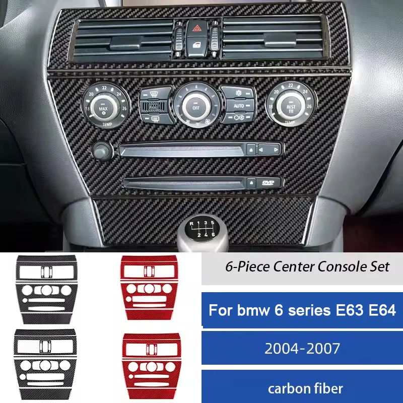 

For BMW 6 Series E63 E64 2004-2010 Carbon Fiber Accessories Car Central Control AC CD Panel Cover Trim