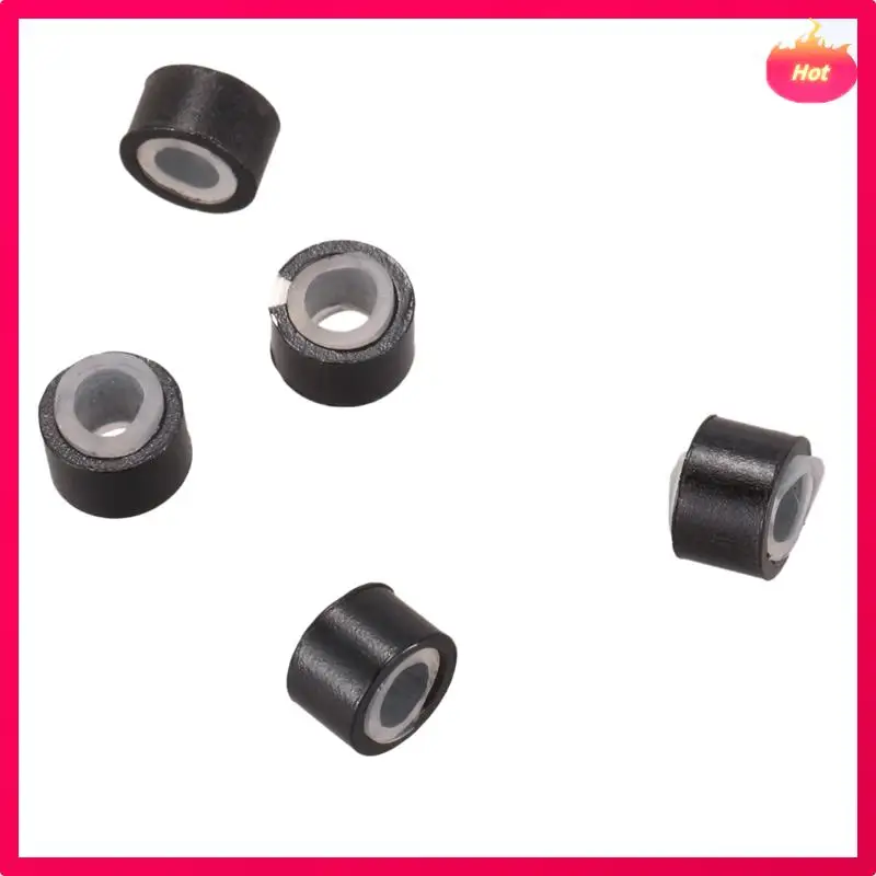 AD-2000 قطعة أسود 5 مللي متر حلقات صغيرة مبطنة بالسيليكون خرز لتركيب وصلات الشعر والريش