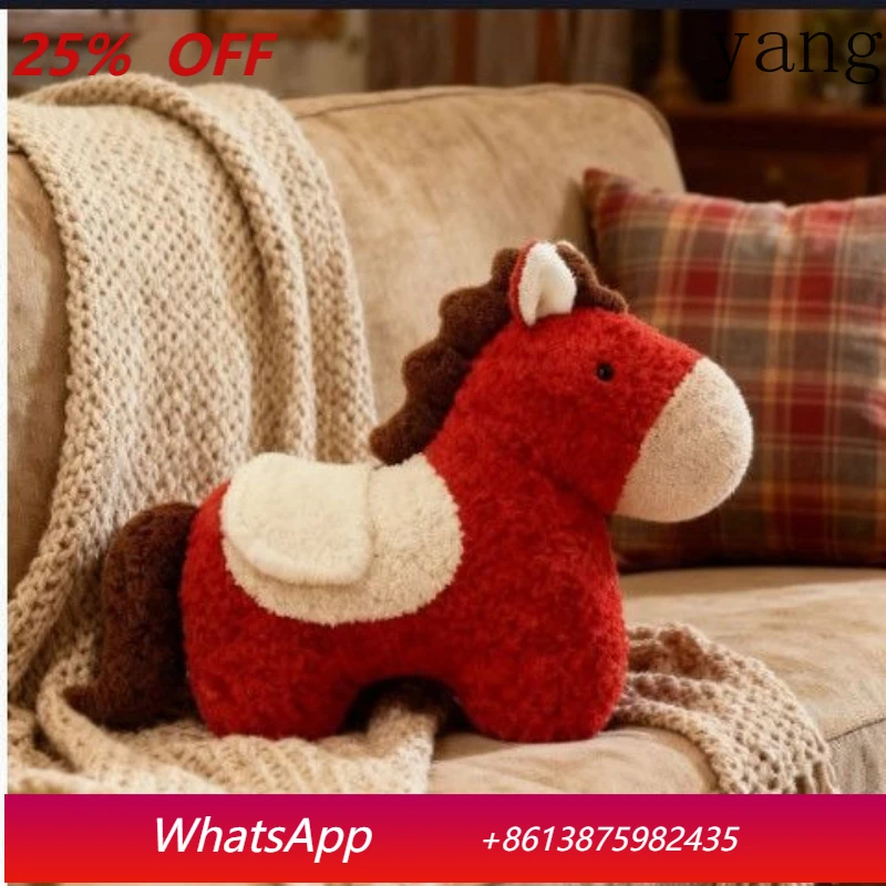 

LTT Creative Year of the Horse throw pillow special-shaped plush sofa living room Spring Festival decorative ornament