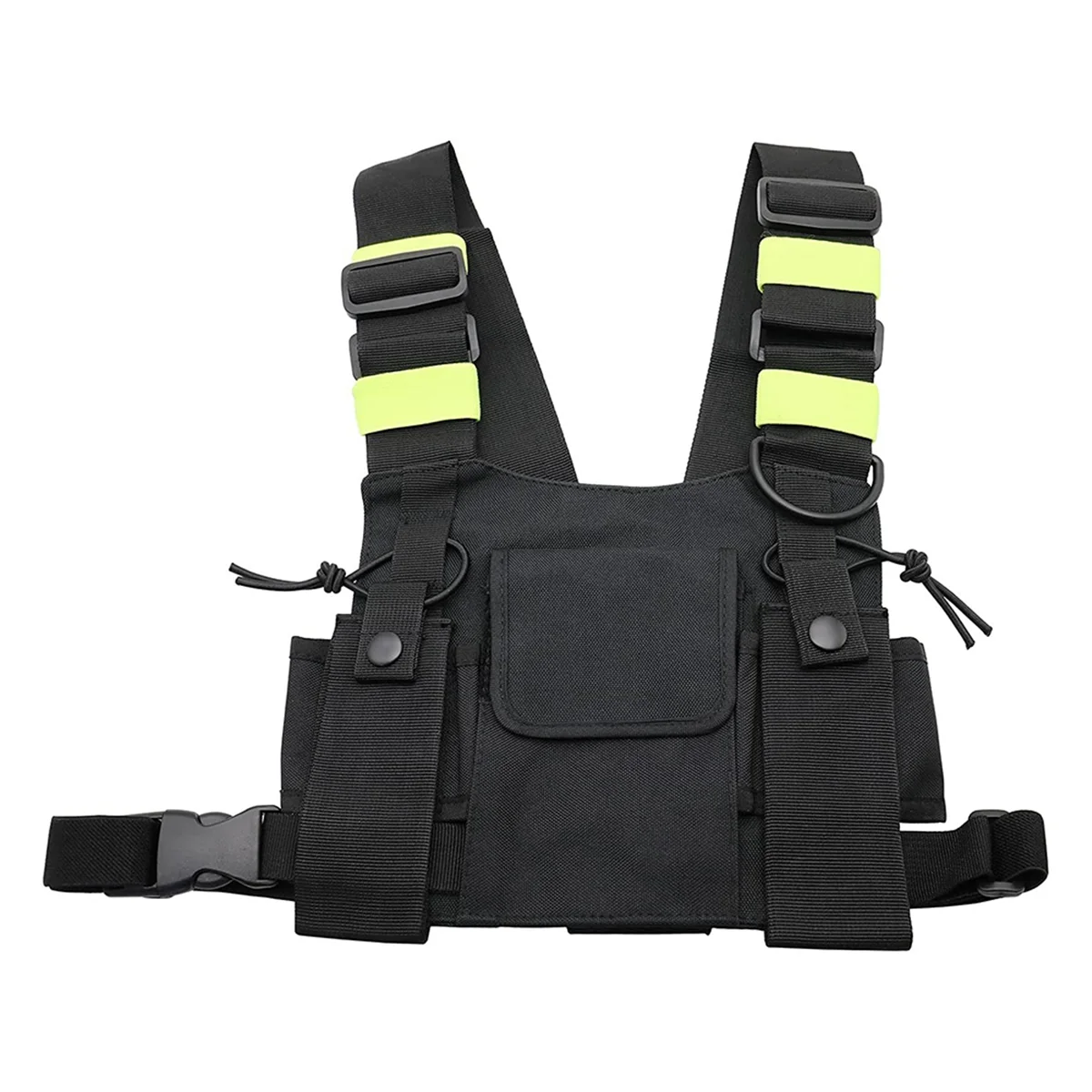 Walkie Talkie Double Chest Bag Radio Reflective Chest Harness Holder Bag Vest Rig Walkie Talkies Front Pack Pouch Case A