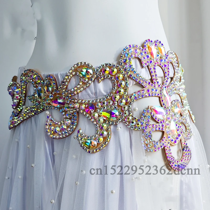 Nowy, ręcznie wykonany, pełny diamentowy taniec brzucha dla przemysłu ciężkiego, orientalny indyjski trening, łańcuszek w talii