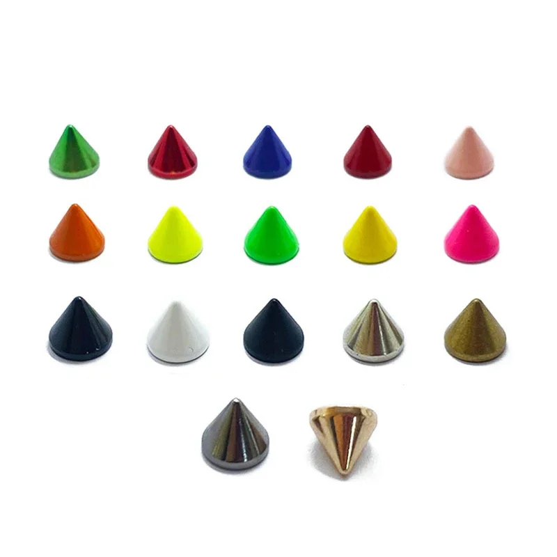 5 Set 8mmx7.5mm Cone Colored Studs Garment Rivets,Available in 18 Colour,for Clothes Leather Craft Phone Case Decor Accessories