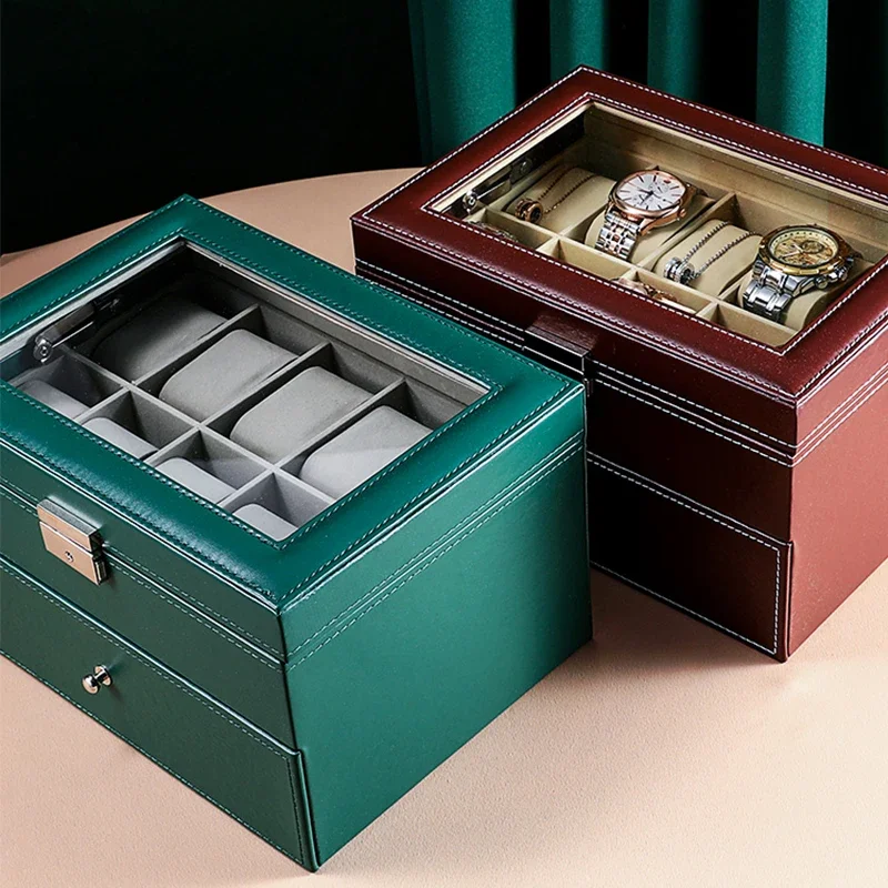 For Watch 20 Position Watch Case Skylight Watch Jewelry Storage Hand String Box Large Capacity Watch Collection Customizabl Logo