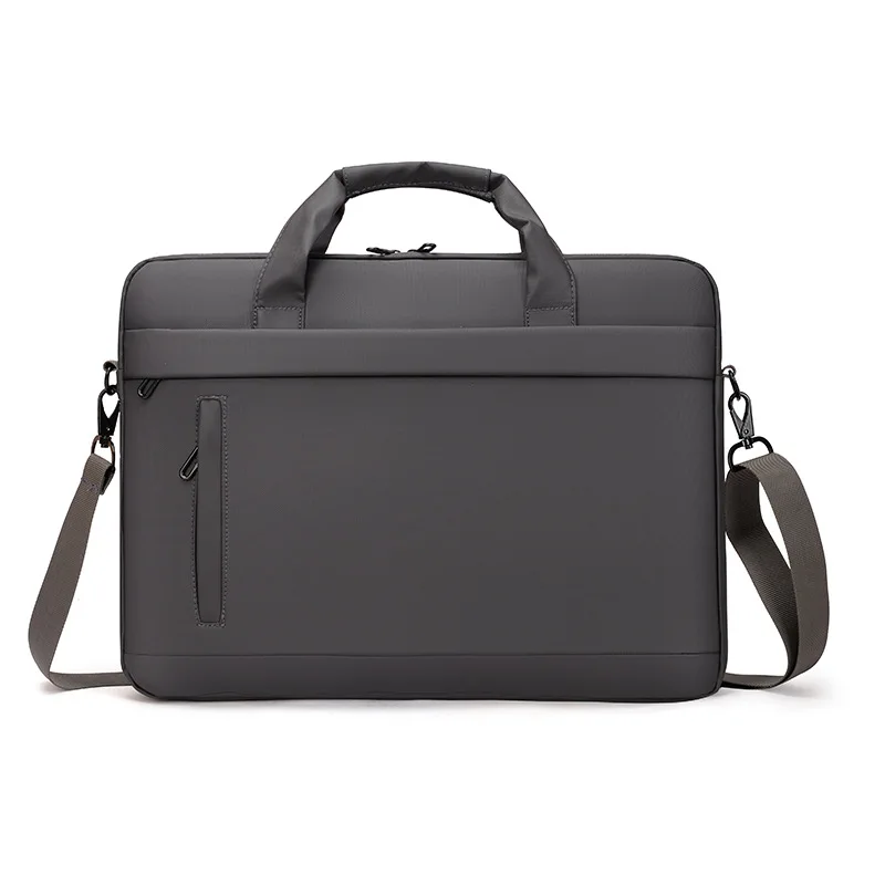 Waterproof leather film large-capacity men's handbag, 15.6-inch computer storage, single-shoulder business commuting briefcase