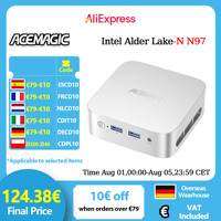 ACEMAGICIAN V1 Mini PC 12th Gen Alder Lake N97 Mini PC 16GB DDR4 512GB M.2 SSD Mini Computer with W11 Pro RJ45 4K HDMI+DP WiFi 5