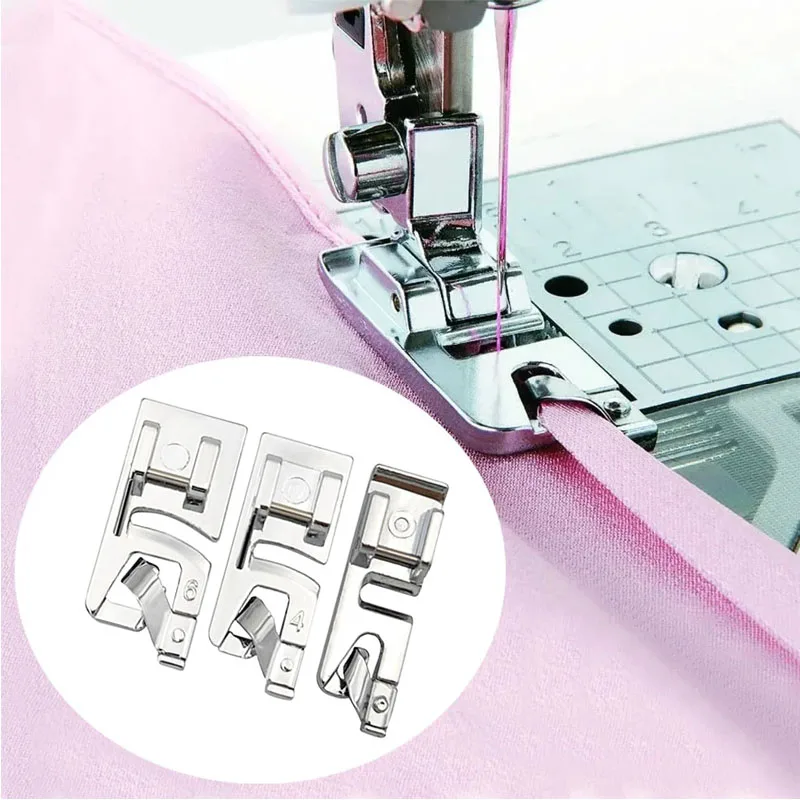 1PC 3-6mm Domestic Sewing Machine Parts Foot Presser Foot Rolled Hem Feet for Sewing Accessories Embroidery Hoop Cross Stitch