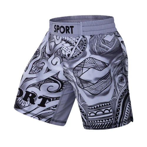 Imagen 2 del producto Cody Lundin Crossfit hombres Fitness pantalones cortos para correr MMA corto con estampado ligero lucha pantalones cortos de combate para boxeo levantamiento de pesas