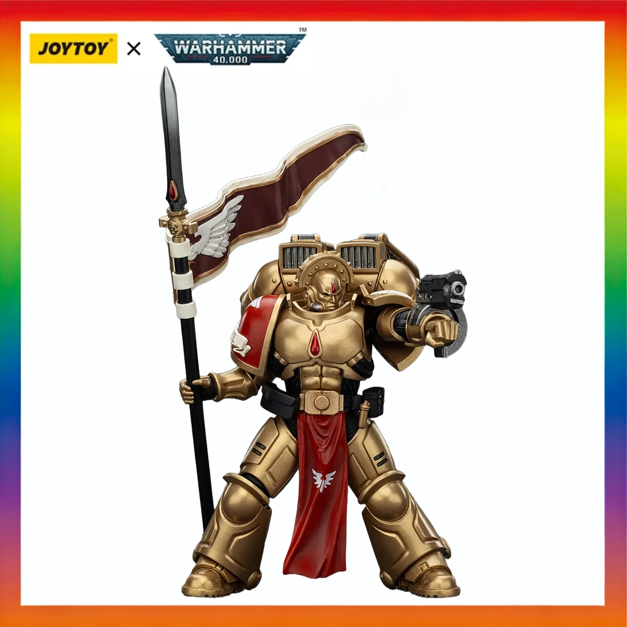 

Original JOYTOY Warhammer 40K Blood AngelsSanguinary Guard 3 with Angelus Boltgun and Encarmine Spear Scale1/18Animation Figures