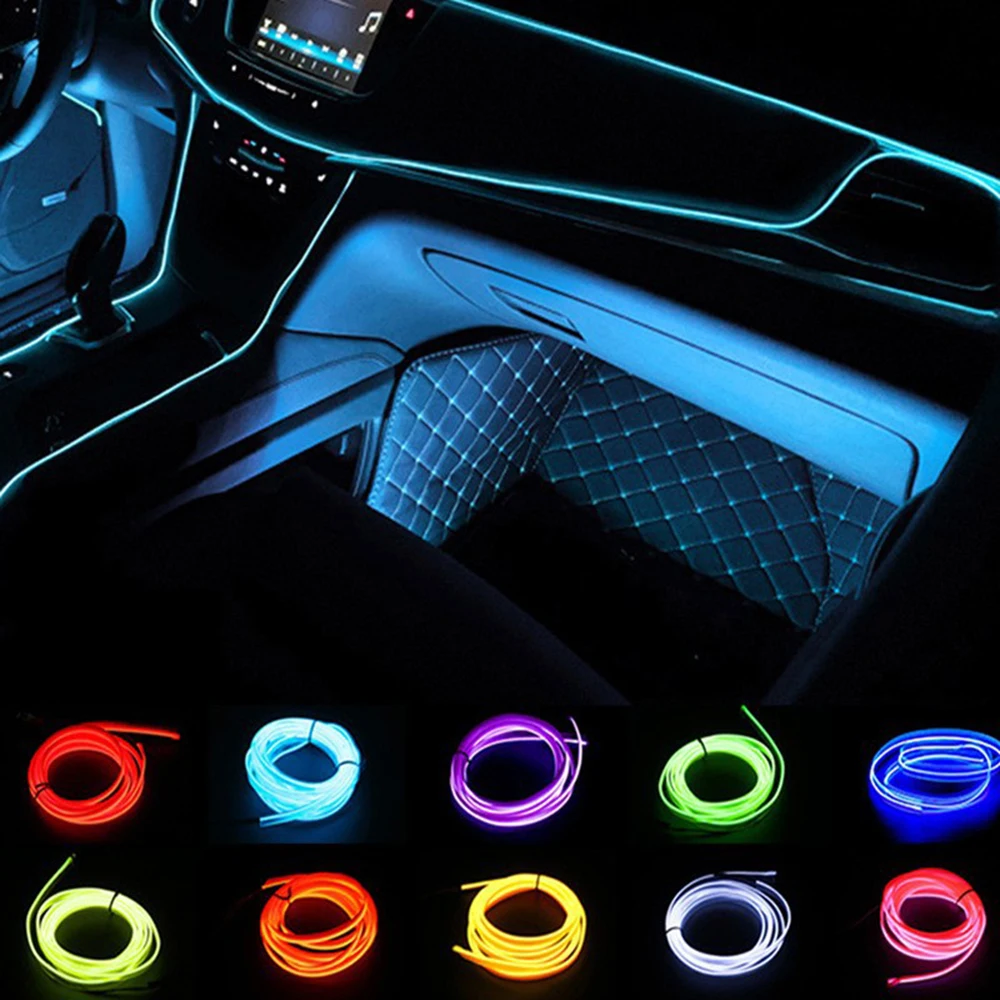 

Car Cold Light Line Atmosphere Light High Brightness Interior Modification Luminous Neon Light Strip Universal Light USB Drive