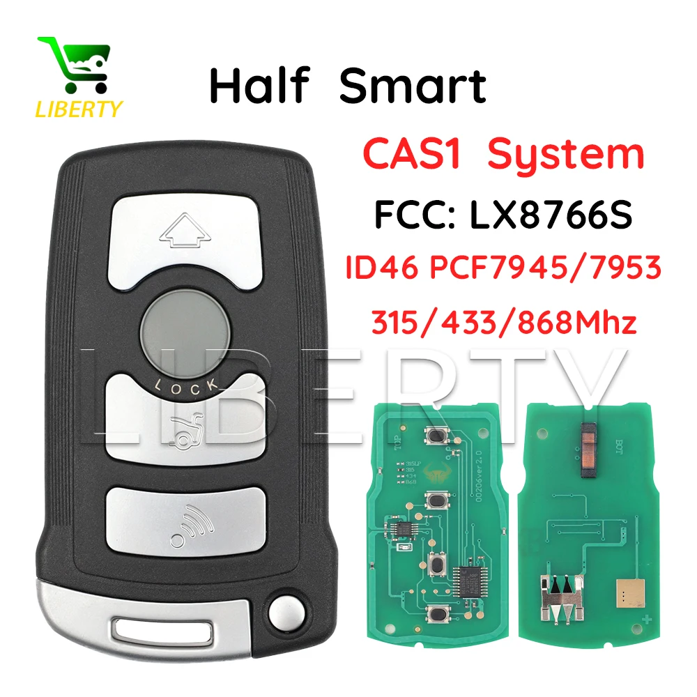 

2 Pieces For BMW 7 SERIES CAS1 E65 2002-2008 Smart Remote Key Fob FCC LX8766S ID46 PCF7945/7953 315Mhz/433Mhz/868Mhz/315LP Mhz