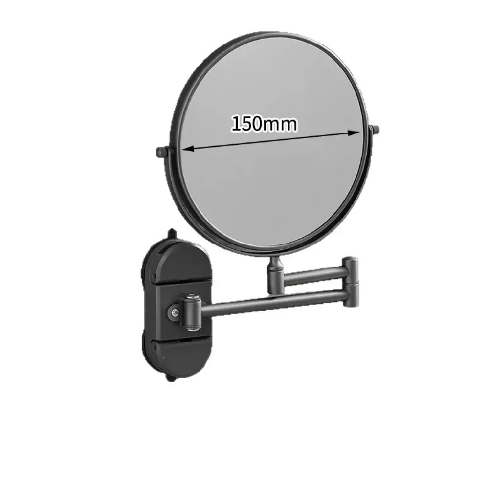Suction Cup Retractable Vanity Mirror Hotel Non-perforated Folding Wall Mounted Vanity Mirror Bathroom Adjustable Beauty Mirror