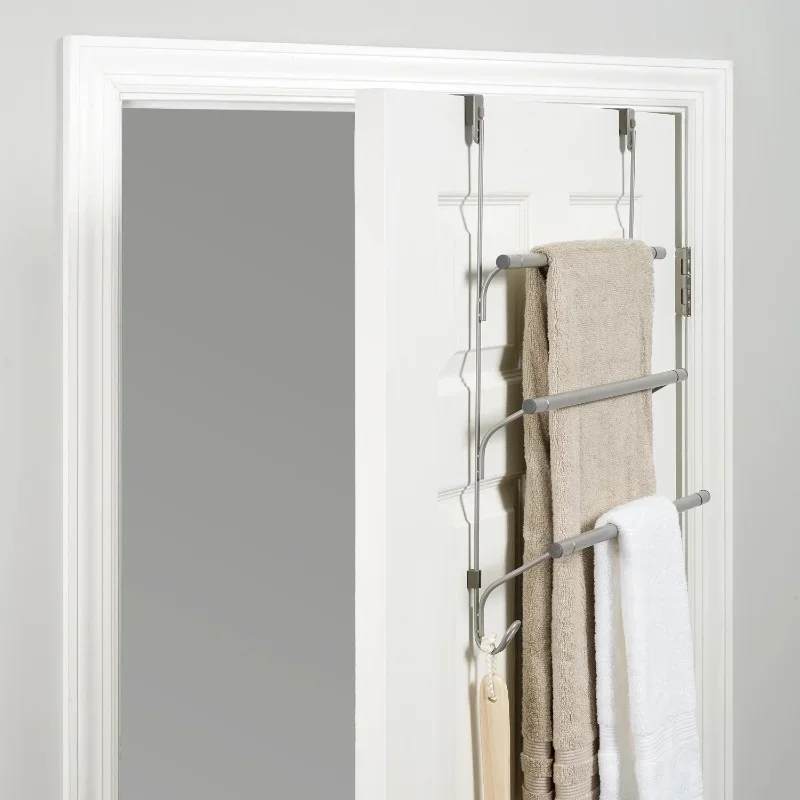 

new Over-the-Door 3-Tier Towel Bar with 2 Hooks, Satin Nickel-Home