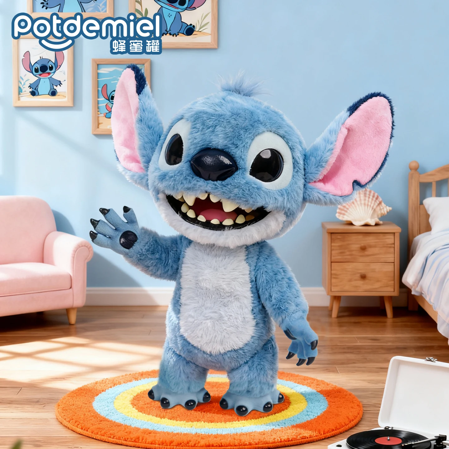 

Disney Stitch Vinyl Collectible Figure-Cute Plush Hybrid Doll with Movable Arms for Display Trendy Home Display Hot Anime Gift