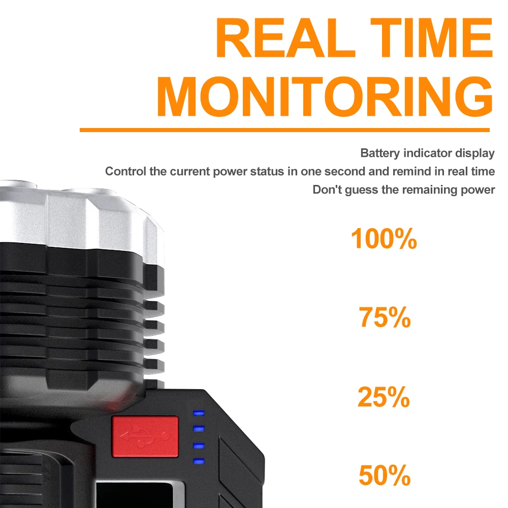 Portable 13 LED+COB Searchlight Super Bright Outdoor Flashlight Rechargeable Multi-function Waterproof Led Long-range Spotlight