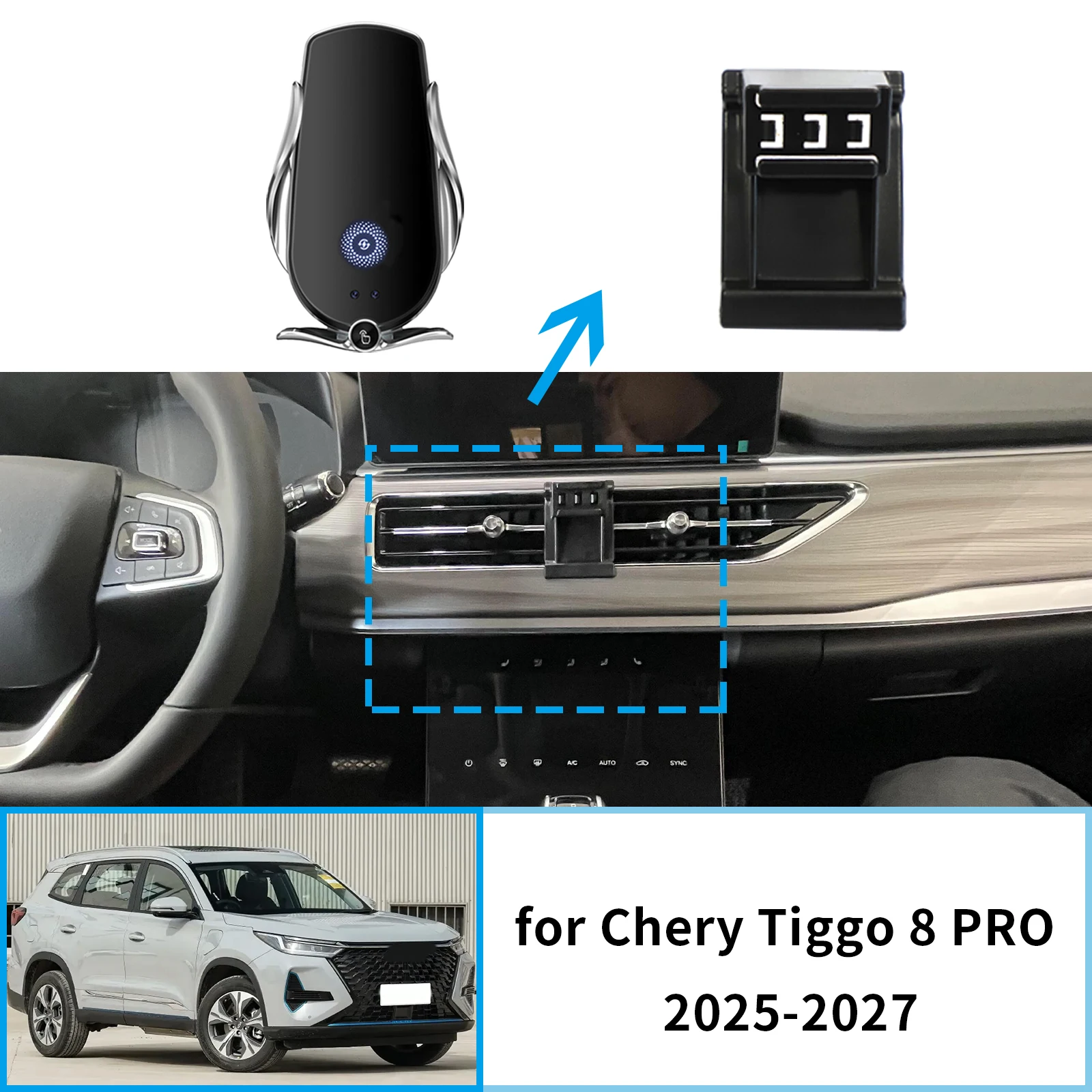 

Car Mobile Phone Holder for Chery EBRO S800 Tiggo 8 PRO MAX PHEV 2025 2026 2027 GPS Bracket Navigation Stand Auto Accessories